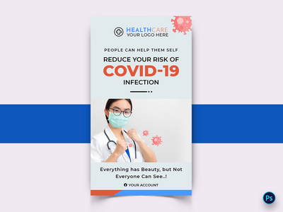 电晕病毒意识社交媒体帖子模板(Corona Virus Awareness Social Media Post Template)