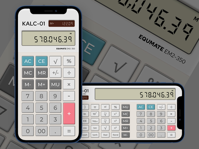 KALC-01 Equmate – 复古计算器应用程序设计理念(KALC-01 Equmate – Retro Calculator App Design Concept)