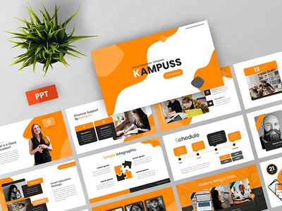Kampuss - 智慧教育PowerPoint模板(Kampuss - Smart education Powerpoint Template)