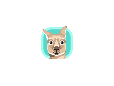 袋鼠应用程序标志图矢量(Kangaroo app logo illustration vector)