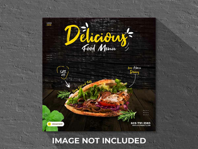 美味的食物社交媒体推广横幅模板(Delicious Food Social Media Promotion Banner Template)