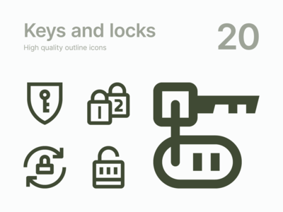 钥匙和锁图标(Keys and Locks icons)