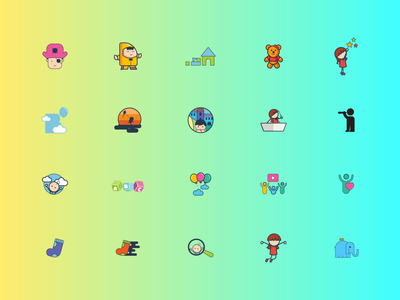 孩子们的图标/标志集(Kids icons/logos set)