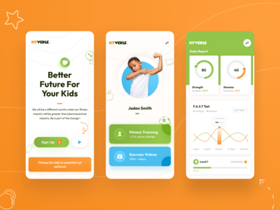 儿童健身应用程序用户界面(Kids Fitness App UI)