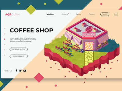 咖啡店 - 横幅和登陆页面(Coffee Shop - Banner & Landing Page)