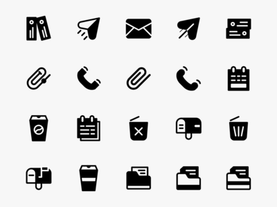 20 Office 实心图标包(20 Office Solid Icon Pack)