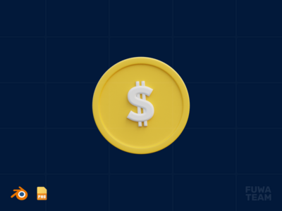 硬币 - 3D 商业插图包（正面）(Coin - 3D Business illustration pack (front))