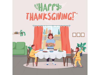 秋季家庭假期社交媒体帖子样机(Autumn family holiday social media post mockup)