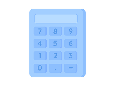 计算器半平面颜色矢量对象(Calculator semi flat color vector object)