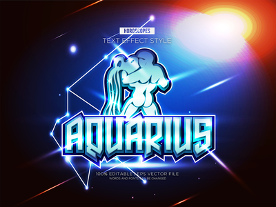 水瓶座十二生肖文字效果(AQUARIUS ZODIAC TEXT EFFECTS)