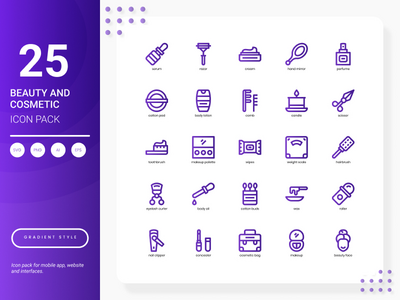 美容和化妆品图标包(Beauty and Cosmetic Icon Pack)