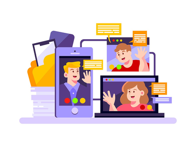 一家公司使用在线会议讨论他们的业务(A company use online meeting for discussing their business)