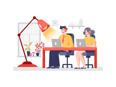 呼叫中心矢量图概念(Call Center Vector Illustration concept)
