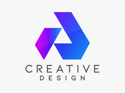 一封信五颜六色的标志设计模板(A letter colorful logo design template)