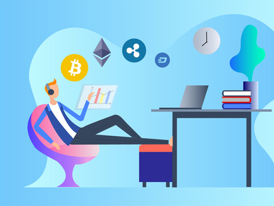 Cryptocurrency Trader 2D 插图(Cryptocurrency Trader 2D Illustration)