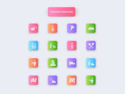 建设彩色图标！(Construction Colorful Icons!)