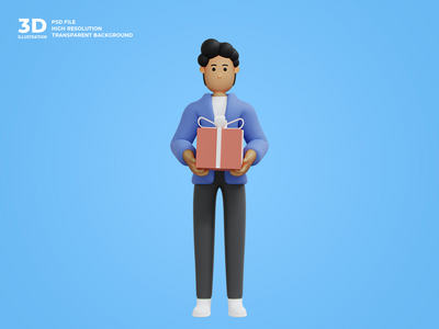 3d 业务人字符图(3d business man character illustration)