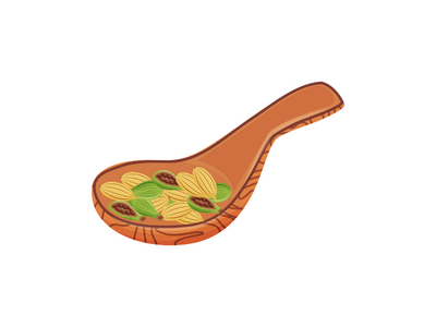 可可粒卡通矢量图(Cocoa grains cartoon vector illustration)