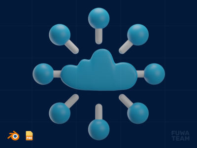 大数据 - 3D 虚拟世界插图（正面）(Big Data - 3D Virtual world illustration (front))