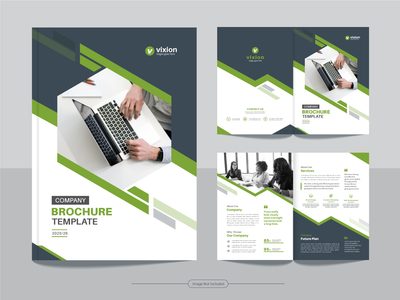 以 A4 格式清洁企业双折业务宣传册设计模板。(Clean corporate bi fold business brochure design template in A4 format.)