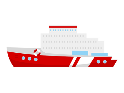 邮轮半平面彩色矢量对象(Cruise liner semi flat color vector object)