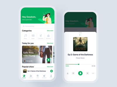 有声读物移动 UI 概念(Audio Book mobile UI concept)