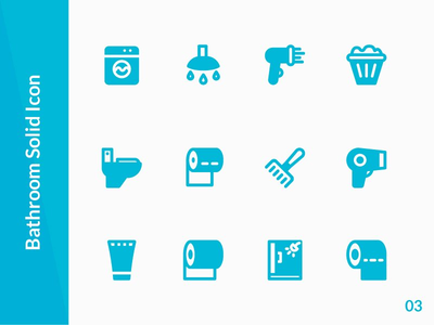 浴室实心图标 3(Bathroom Solid Icon 3)
