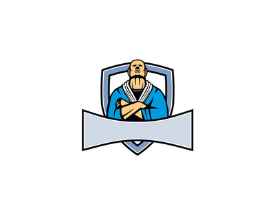 巴西柔术大师盾牌吉祥物(Brazilian Jiu Jitsu Master Shield Mascot)