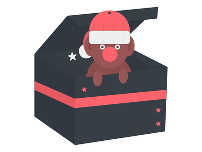 圣诞惊喜礼盒插画(Christmas surprise gift box illustration)