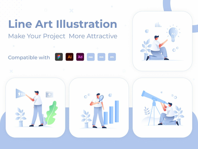 创意商业人物插画设计集(Creative Business character illustration design set)