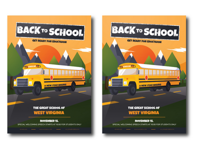 回到学校传单模板(Back to School Flyer Template)