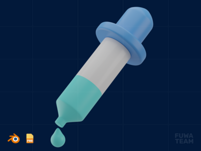 颜色选择器 - 3D 设计思维插图(Color Picker - 3D Design Thinking Illustration)