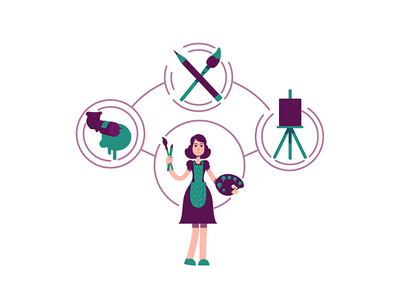 创作者原型平面概念矢量图(Creator archetype flat concept vector illustration)