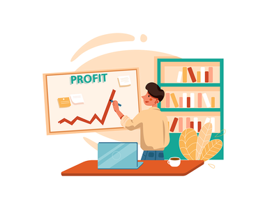 绘制利润线的商人(Businessman drawing profit line)