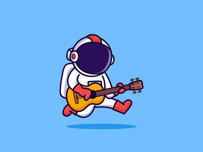 可爱的宇航员弹吉他(Cute Astronaut Playing Guitar)