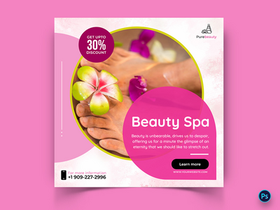 美容和水疗日社交媒体帖子模板(Beauty and Spa Day Social Media Post Template)