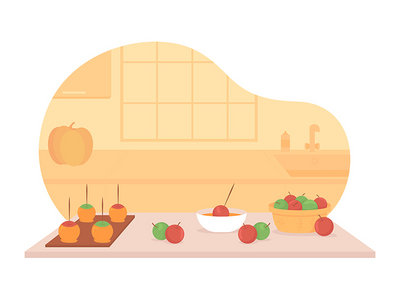 烹饪节日款待 2D 矢量隔离插图(Cook festive treats 2D vector isolated illustration)