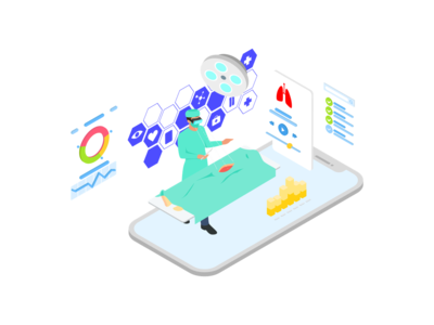 ARVR 健康等距图(ARVR Health Isometric Illustration)