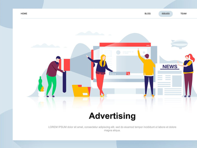 广告和促销平面概念(Advertising and Promotion Flat Concept)