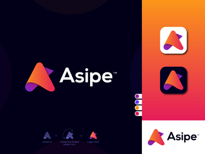 现代 A 字母标志设计(Modern A Letter Logo Design)