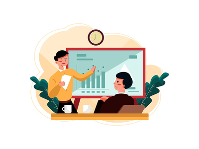 商人检查业务报告插图(Businessman checking business report Illustration)