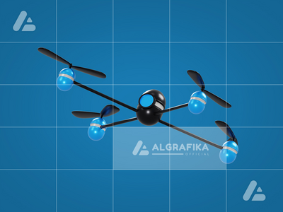 具有透明背景的 3d 无人机对象(3d drone object with transparent background)