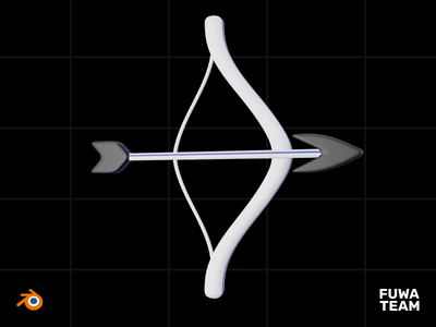 弓箭武器 - 3D 未来游戏装备（正面）(Bow and Arrow Weapon - 3D Futuristic game equipment (front))