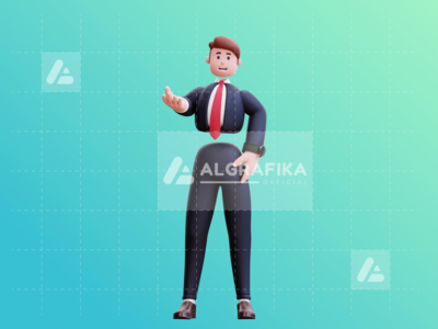 3d 商人人物插图(3d businessman character illustration)