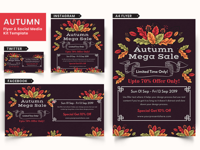 秋季节日传单和社交媒体包 18(Autumn Festival Flyer & Social Media Pack-18)