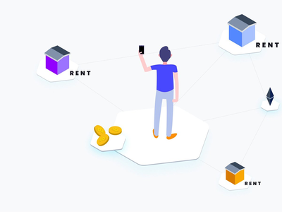 公寓租金区块链平台等轴测图(Apartment Rent Blockchain Platform Isometric)