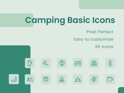 露营基本图标(Camping Basic Icons)