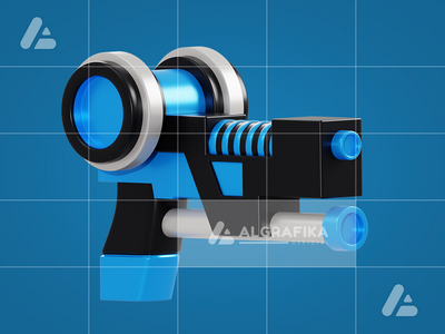 具有透明背景的 3d 游戏枪对象(3d gaming gun object with transparent background)