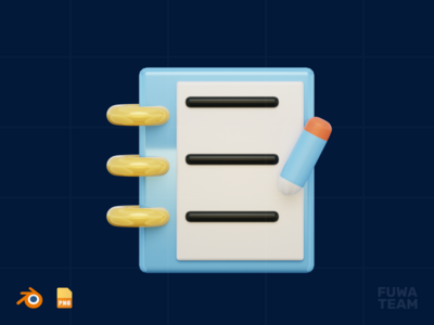 剪贴板 - 3D 设计过程插图（正面）(Clipboard - 3D Design Process Illustration (front))