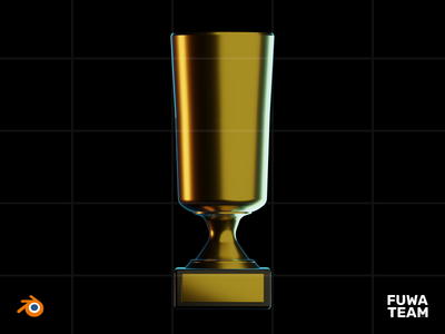 3D 游戏物品在黑暗中发光插图包 - 奖杯（正面）(3D Game Item Glow In The Dark Illustration Pack - Trophy (Front))